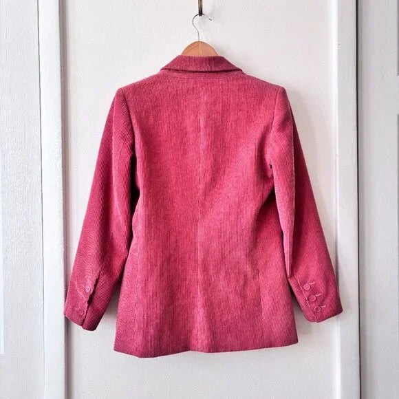 Reformation Sampson Corduroy Blazer in Rose - Picture 9 of 11